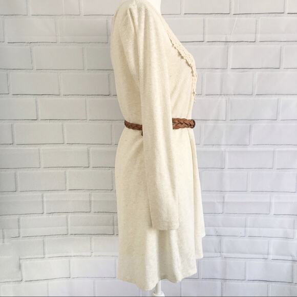 BoBel Ivory Longsleeve Embroidered/Crochet Design Dress Size Medium - Picture 4 of 8